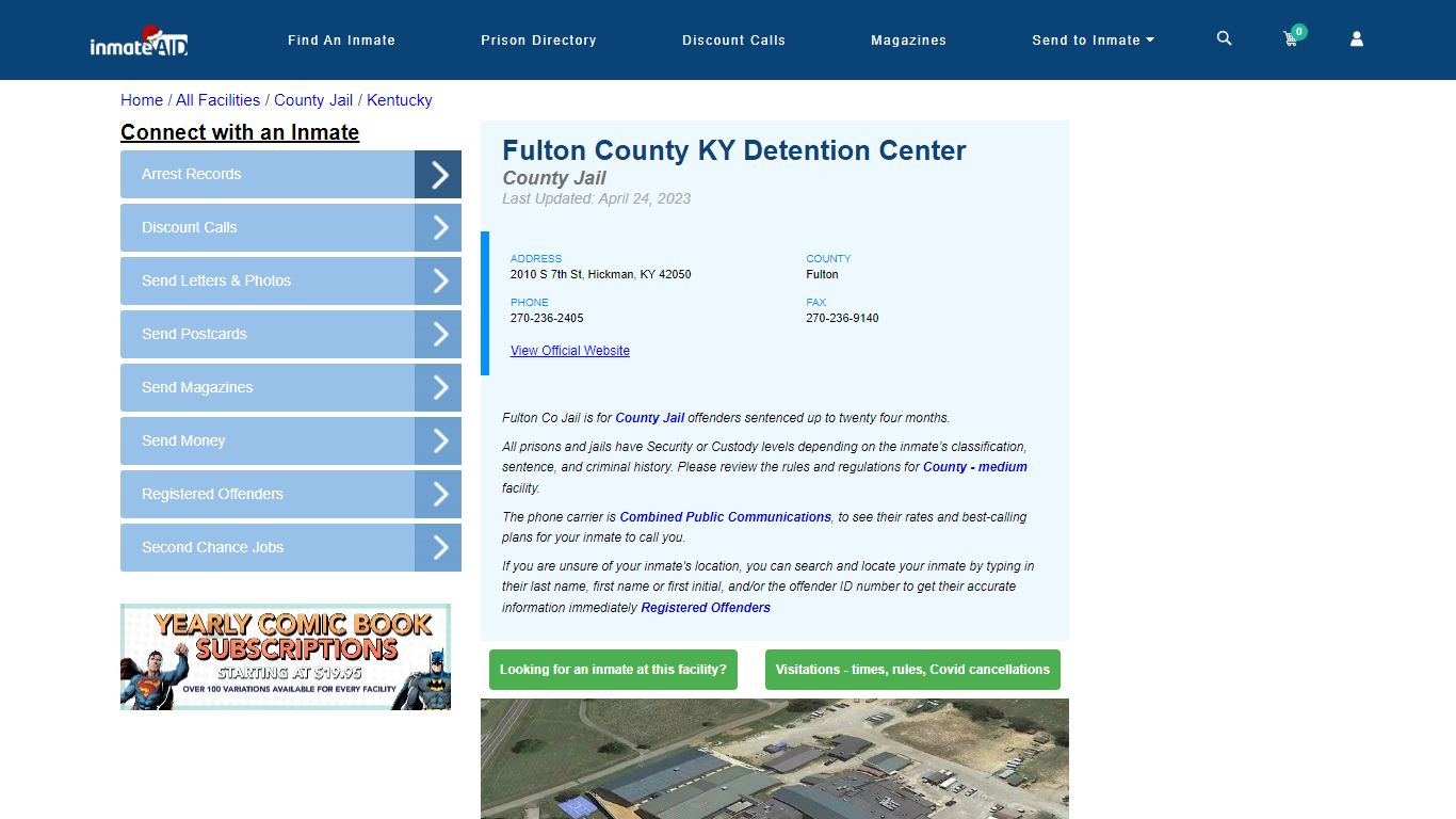 Fulton County KY Detention Center - Inmate Locator - Hickman, KY